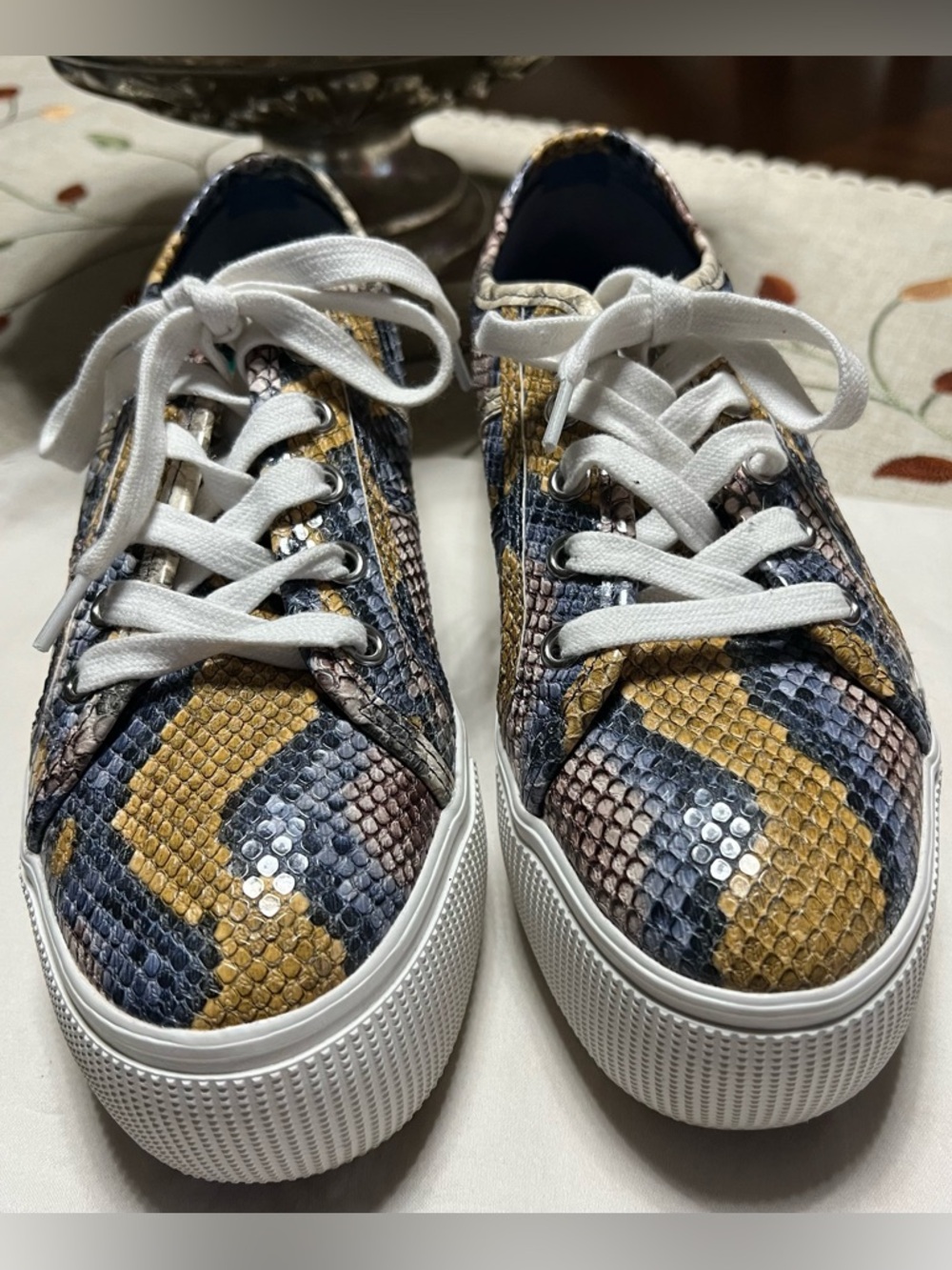 Steve Madden Low-Top Sneakers with Yellow and Green Accents